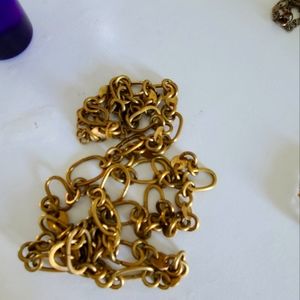 Brass chain long necklace